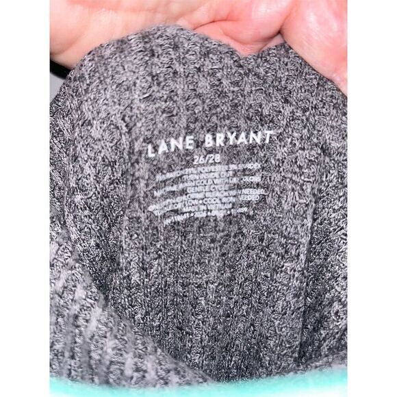 Lane Bryant Plus Size 26 Gray Off-The-Shoulder Waffle Knit Blouse - Picture 3 of 6